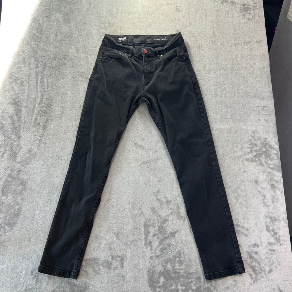 MUGSY Willys Slim Fit Jeans Mens 30x32 Faded Black Stretch Denim FLX3N0G